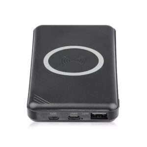Power Bank 10000mAh, ασύρματο, μαύρο σώμα με 1 θύρα USB + TYPEC V-TAC – 8909