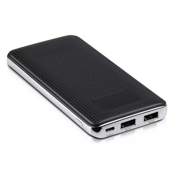 Power Bank 10000mAh με οθόνη και μαύρο σώμα με 2 θύρες USB V-TAC – 8910