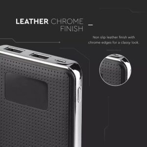 Power Bank 10000mAh με οθόνη και μαύρο σώμα με 2 θύρες USB V-TAC – 8910