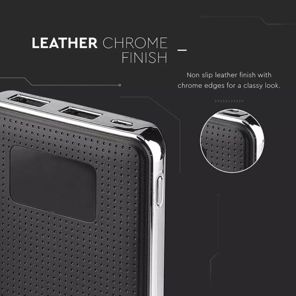 Power Bank 10000mAh με οθόνη και μαύρο σώμα με 2 θύρες USB V-TAC – 8910