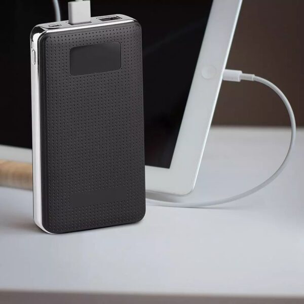 Power Bank 10000mAh με οθόνη και μαύρο σώμα με 2 θύρες USB V-TAC – 8910