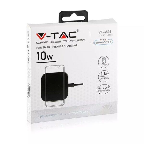 Ασύρματη βάση φόρτισης 10W Μαύρο σώμα V-TAC – 8911