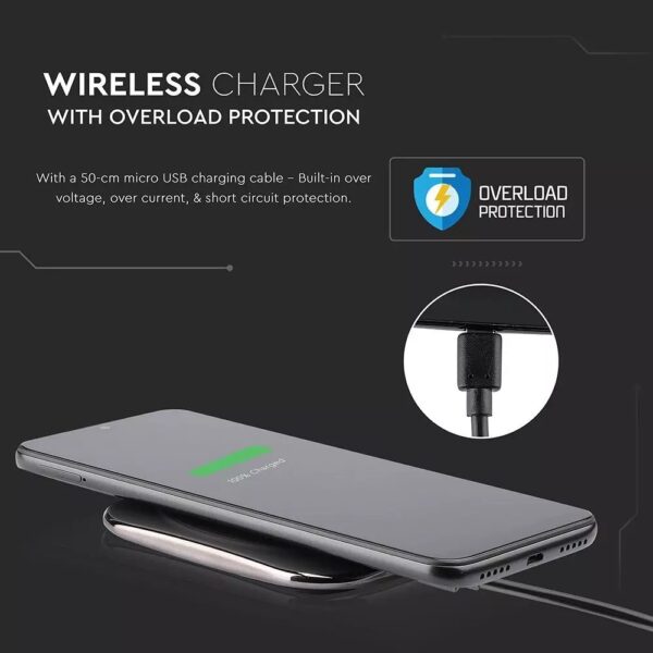 Ασύρματη βάση φόρτισης 10W Μαύρο σώμα V-TAC – 8911