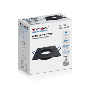 Χωνευτό φωτιστικό Spot 1xGU10 Μαύρου Χρώματος V-TAC – 8937
