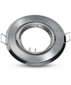 Βάση Σποτ GU10 – MR16 V-TAC Χωνευτή Στρογγυλή Νίκελ Σατέν 2τμχ – 8939