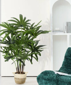 GloboStar® Artificial Garden MYKONOS 20280 Διακοσμητικό Πλεκτό Καλάθι – Κασπώ Γλάστρα – Flower Pot Μπεζ με Μακραμέ Φ25cm x Υ19cm