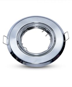 Βάση Σποτ GU10 – MR16 V-TAC Χωνευτή Στρογγυλή Νίκελ 2τμχ – 8940