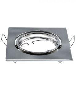 Βάση Σποτ GU10 – MR16 V-TAC Χωνευτή Τετράγωνη Νίκελ Σατέν 2τμχ – 8942