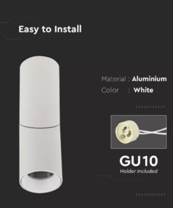 Φωτιστικό – Βάση Σποτ GU10 V-TAC Εξωτερική Στρογγυλή Λευκή – 8946