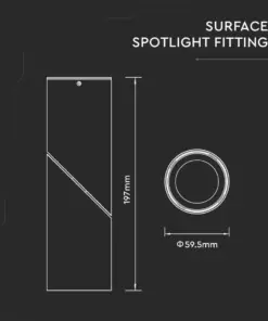 Επιφανειακό φωτιστικό Spot GU10 στρογγυλό με μαύρο σώμα V-TAC – 8947