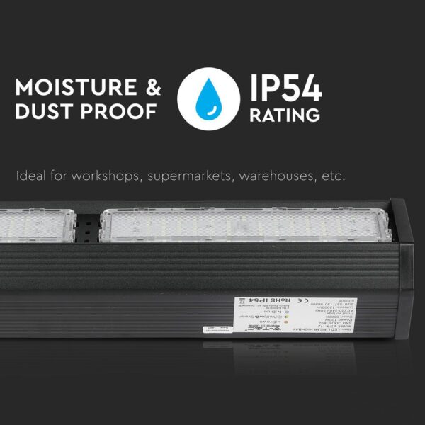 LED Γραμμικό Φωτιστικό Μαύρο 200W V-TAC PRO Samsung Chip 110° 19500lm IP54 Φυσικό 4000K – 21895
