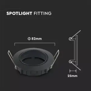 Χωνευτό φωτιστικό Spot GU10 Στρογγυλό μαύρο σώμα V-TAC – 8955