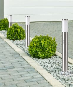 Φωτιστικό Κήπου Κολωνάκι E27 με Ανιχνευτή Κίνησης IP44 Σατεν Νίκελ 80cm V-TAC – 8960