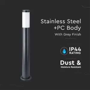 Επιδαπέδιο φωτιστικό κήπου E27 IP44 Stainless + PC με γκρι σώμα 80cm V-TAC – 8961