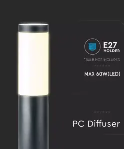 Επιδαπέδιο φωτιστικό κήπου E27 IP44 Stainless + PC με γκρι σώμα 80cm V-TAC – 8961