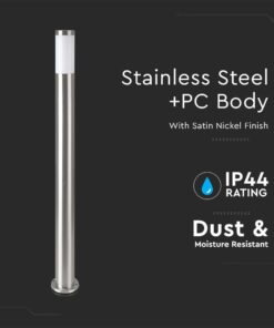 Φωτιστικό Κήπου Κολωνάκι E27 IP44 Σατεν Νίκελ 110cm V-TAC – 8962