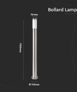 Φωτιστικό Κήπου Κολωνάκι E27 IP44 Σατεν Νίκελ 110cm V-TAC – 8962