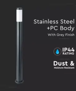 Επιδαπέδιο φωτιστικό κήπου E27 IP44 Stainless + PC με γκρι σώμα 110cm V-TAC – 8963