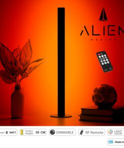 GloboStar® ALIEN-DIVA-BLACK-50-4 ALIEN Design DIVA Μοντέρνο Minimal Nordic Μεταλλικό Φωτιστικό Επιτραπέζιο – Πορτατίφ – Λαμπατέρ Μαύρο LED 8W 800lm με Ασύρματο Χειριστήριο RF & Dimmer IP20 Κόκκινο Μ3 x Π1.6 x Υ50cm