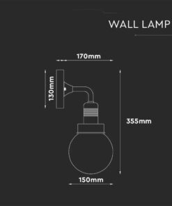 Επιτοίχιο Φωτιστικό Απλίκα E27 Μαύρο Μέταλλο και Πλαστικό ΙP65 V-TAC – 8970