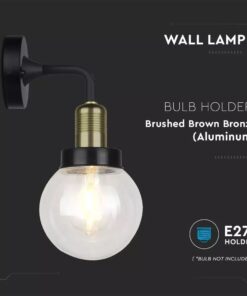 Επιτοίχιο Φωτιστικό Απλίκα E27 Μαύρο Μέταλλο και Πλαστικό ΙP65 V-TAC – 8970