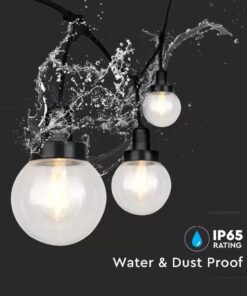 Καλώδιο Γιρλάντα 3m Μαύρο με 6 Ντουί E27 Αδιάβροχο IP65 V-TAC – 8971