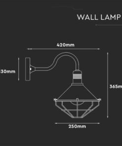 Επιτοίχιο Φωτιστικό Απλίκα E27 Μαύρο Πλέγμα Μέταλλο και Πλαστικό ΙP65 V-TAC – 8972