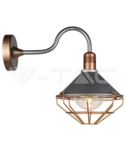 Επιτοίχιο Φωτιστικό Απλίκα E27 Γκρι και Ροζ Χαλκό Πλέγμα Μέταλλο Πλαστικό ΙP65 V-TAC – 8973