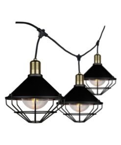 Καλώδιο Γιρλάντα 3m Μαύρο με 6 Ντουί E27 Αδιάβροχο IP65 V-TAC – 8974