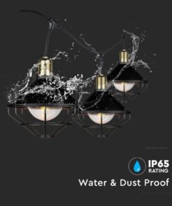 Καλώδιο Γιρλάντα 3m Μαύρο με 6 Ντουί E27 Αδιάβροχο IP65 V-TAC – 8974