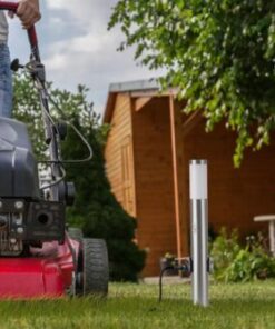 Επιδαπέδιο φωτιστικό κήπου E27 IP44 Stainless + PC με Satin Nickel σώμα 60cm με ανιχνευτή κίνησης και δύο πρίζες V-TAC – 8977