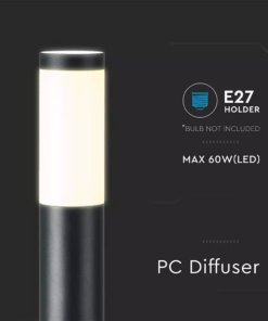 Επιδαπέδιο φωτιστικό κήπου E27 IP44 Stainless + PC με Μαύρο σώμα 80cm V-TAC – 8978