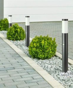 Επιδαπέδιο φωτιστικό κήπου E27 IP44 Stainless + PC με Μαύρο σώμα 80cm με ανιχνευτή κίνησης V-TAC – 8984