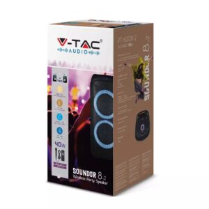 Φορητό Ασύρματο Ηχείο Bluetooth 40W με Μικρόφωνο V-TAC – 8980