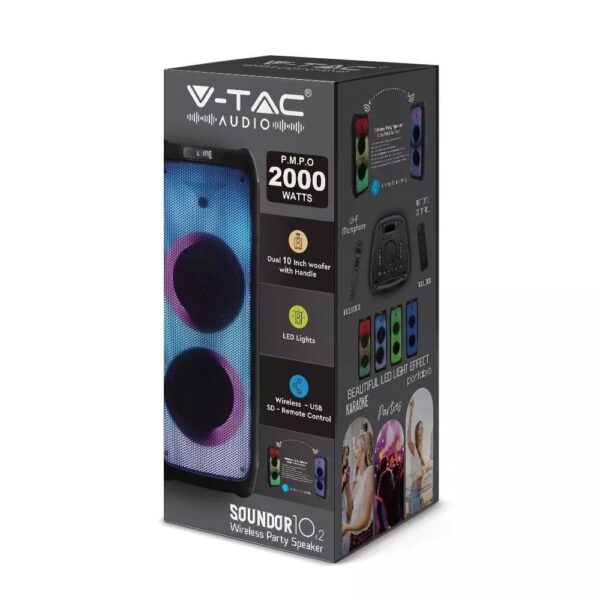 Φορητό Ασύρματο Ηχείο Bluetooth 100W με Ασύρματο Μικρόφωνο V-TAC – 8982