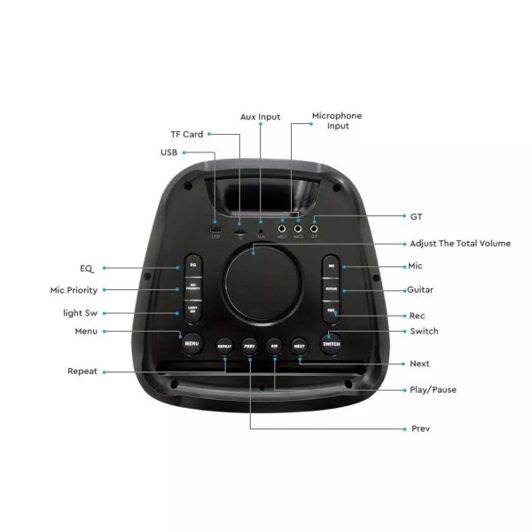 Φορητό Ασύρματο Ηχείο Bluetooth 100W με Ασύρματο Μικρόφωνο V-TAC – 8982
