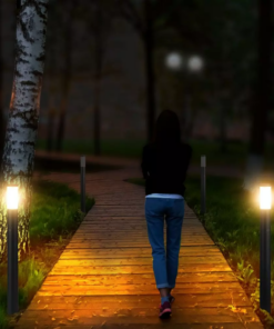 Επιδαπέδιο φωτιστικό κήπου E27 IP44 Stainless + PC με Μαύρο σώμα 110cm με ανιχνευτή κίνησης V-TAC – 8983