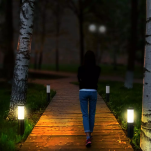 Επιδαπέδιο φωτιστικό κήπου E27 IP44 Stainless + PC με Μαύρο σώμα 45cm με ανιχνευτή κίνησης V-TAC – 8985