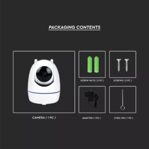 1080P IP Wi-Fi Camera 3MP Περιστρεφόμενη με Αυτόματη Παρακολούθηση και Νυχτερινή Λήψη IP20 V-TAC – 8986
