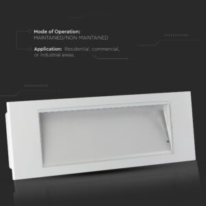 LED Φωτιστικό Ασφαλείας Χωνευτό/Επιφανειακό 3.8W V-TAC PRO Samsung Chip IP20 110lm Ψυχρό Λευκό 6400K – 899