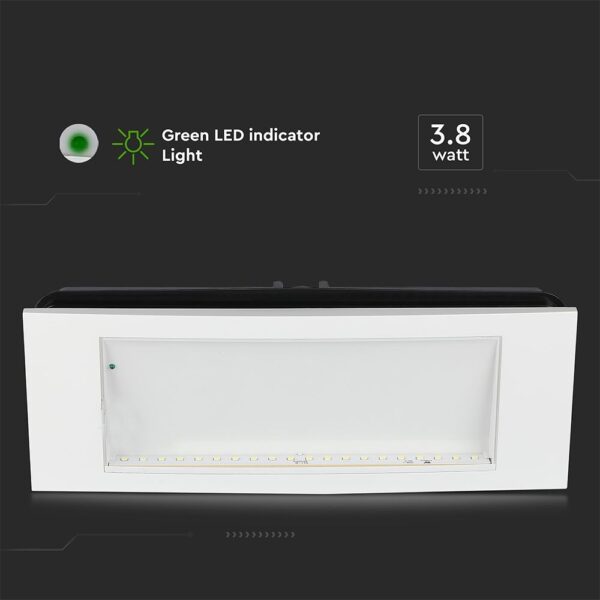 LED Φωτιστικό Ασφαλείας Χωνευτό/Επιφανειακό 3.8W V-TAC PRO Samsung Chip IP20 110lm Ψυχρό Λευκό 6400K – 899