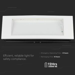 LED Φωτιστικό Ασφαλείας Χωνευτό/Επιφανειακό 3.8W V-TAC PRO Samsung Chip IP20 110lm Ψυχρό Λευκό 6400K – 899