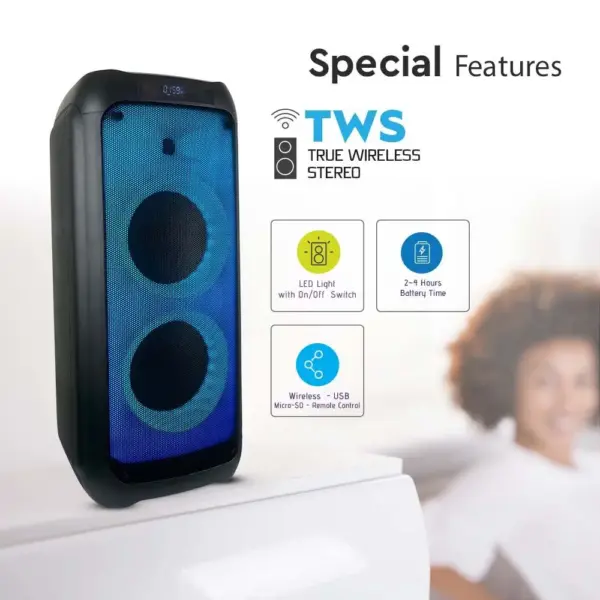 Φορητό Ασύρματο Ηχείο Bluetooth 40W με Μικρόφωνο V-TAC – 8990