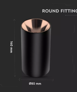 Επιφανειακό φωτιστικό Spot GU10 με στρογγυλό μαύρο και ροζ χαλκό σώμα V-TAC – 8997