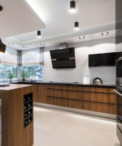 Επιφανειακό φωτιστικό Spot GU10 με στρογγυλό μαύρο και χρώμιο σώμα V-TAC – 8998