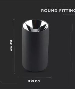 Επιφανειακό φωτιστικό Spot GU10 με στρογγυλό μαύρο και χρώμιο σώμα V-TAC – 8998