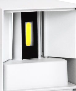 GloboStar® AXIS-S 60566 Φωτιστικό Τοίχου – Απλίκα Αρχιτεκτονικού Φωτισμού Εσωτερικού/Εξωτερικού Χώρου Up & Down LED 10W 1250lm 10 έως 60° AC 220-240V Αδιάβροχο IP65 Μ10 x Π10 x Υ10cm – Ψυχρό Λευκό 6000K – Λευκό – Bridgelux Chip – 3 Χρόνια Εγγύηση