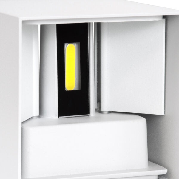 GloboStar® AXIS-S 60566 Φωτιστικό Τοίχου – Απλίκα Αρχιτεκτονικού Φωτισμού Εσωτερικού/Εξωτερικού Χώρου Up & Down LED 10W 1250lm 10 έως 60° AC 220-240V Αδιάβροχο IP65 Μ10 x Π10 x Υ10cm – Ψυχρό Λευκό 6000K – Λευκό – Bridgelux Chip – 3 Χρόνια Εγγύηση