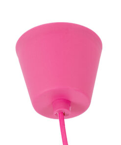 GloboStar® CABLITO 61552 Μοντέρνο Κρεμαστό Φωτιστικό Οροφής Μονόφωτο 1 x E27 Φούξια Σιλικόνης Ανάρτηση με Υφασμάτινο Καλώδιο Φ4 x Υ110cm