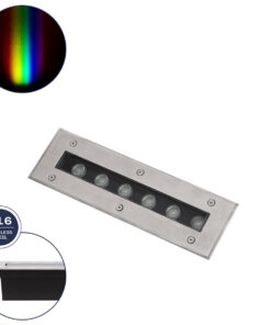 GloboStar® UNDERGROUND-REMVI 90191 Χωνευτό Φωτιστικό Wall Washer Δαπέδου LED 9W 765lm 10° DC 24V Αδιάβροχο IP68 L30 x W9 x H8.5cm RGBW DMX512 – Ανοξείδωτο Ατσάλι – 3 Years Warranty